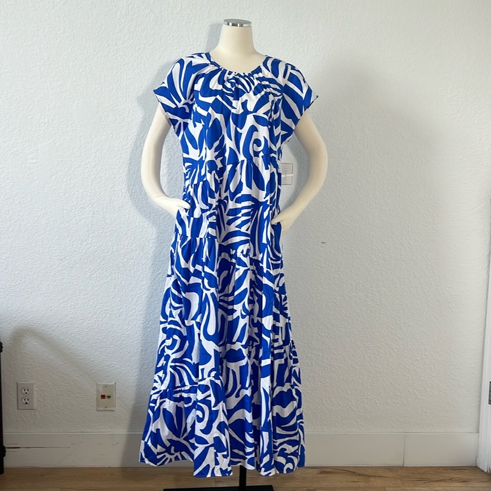NWT - 1.State A-Symetrical tiered maxi dress